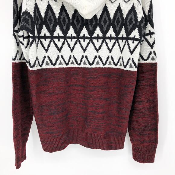 XRAY Men's Colorblocked Pattern Hoodie Sweater Jester Red Medium Long Sleeve NWT - Picture 8 of 11